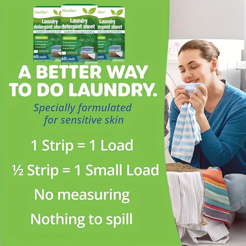 Big Clean in a Small Package — Concentrated Laundry Tablets | 30 Sheets, Fresh Scent, Zero Waste, Sensitive Skin Safe