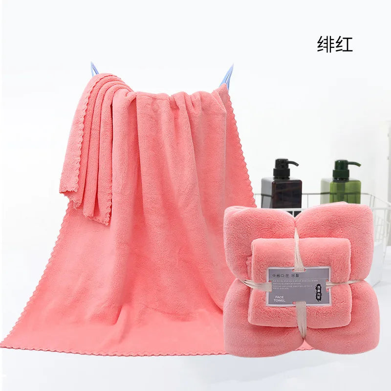 2-Piece Super Soft Coral Velvet Bath Towel Set – Highly Absorbent, Hotel & Spa Quality