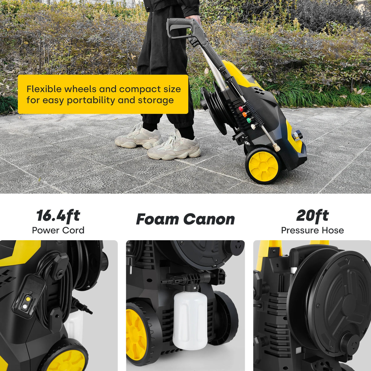 Electric Pressure Washer – Enventor 120V, Four Nozzles
