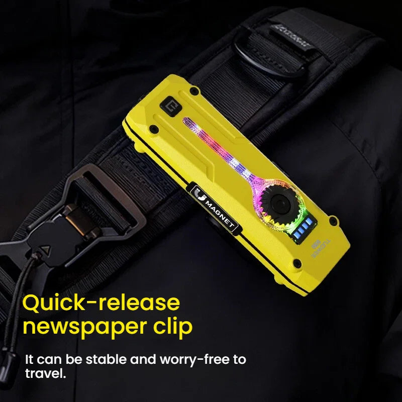 EDC Flat Pro Rechargeable Flashlight – Red Beam, RGB, UV & LED Combo Pocket Light for Outdoors & Emergencies