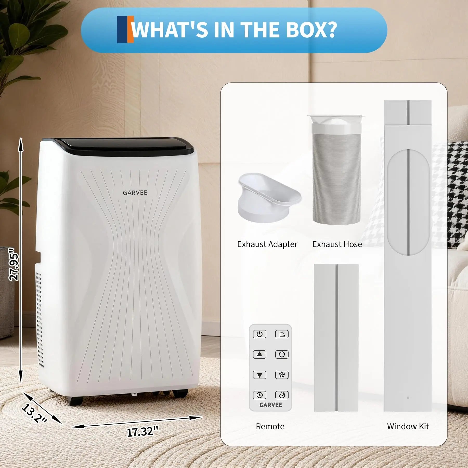 12,000 BTU Portable Air Conditioner — 3-in-1 Free-Standing AC with LED Display, 24H Timer, Remote & Window Kit for Home & Office up to 550 Sq Ft