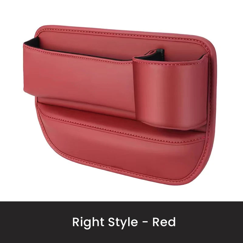 Red leather pouch on a white background