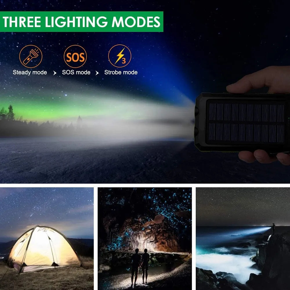 Solar Power Bank 80000mAh — Portable Outdoor Charger with Solar Panel