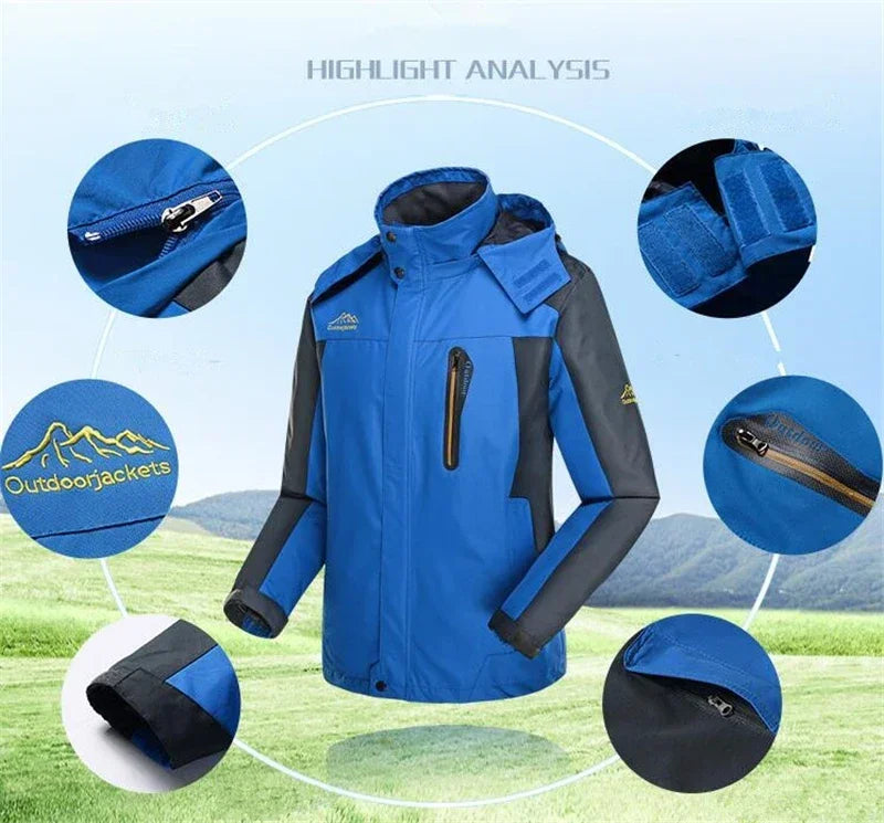 Men's Thick Waterproof Hooded Parka – Plus Size Military Fleece Jacket up to 9XL