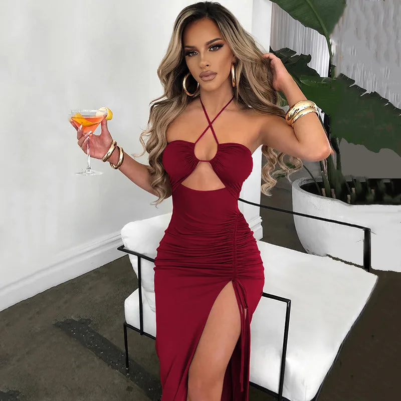 Sleeveless Backless Bodycon Club Midi Dress — Sexy Slim Night Party Dress