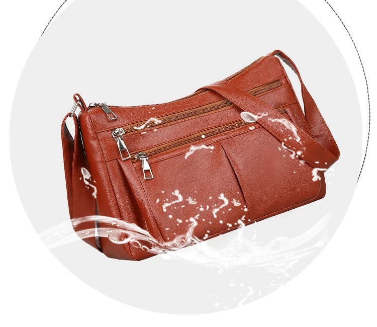 Korean Soft Leather Crossbody Shoulder Bag – Luxury Designer Tote for Women