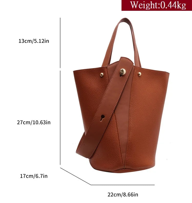 Luxury PU Bucket Bag – Trending Crossbody Shoulder Tote for Women 2026