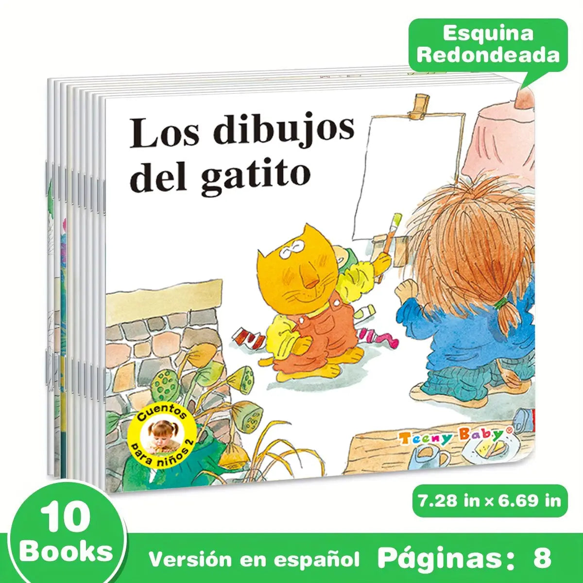 1 Set of 10 Spanish Story Book Collection Intellectual Enlightenment Early Knowledge Learning Gift Books