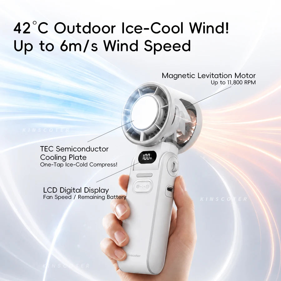Rechargeable Handheld Fan with Optional Ice Cooling