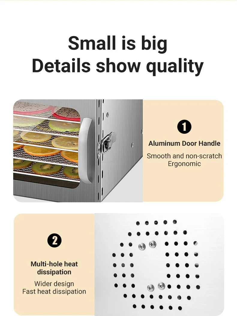 6–18 Layer Touch Screen Food Dehydrator — Intelligent Air Drying for Fruits, Meat & Jerky