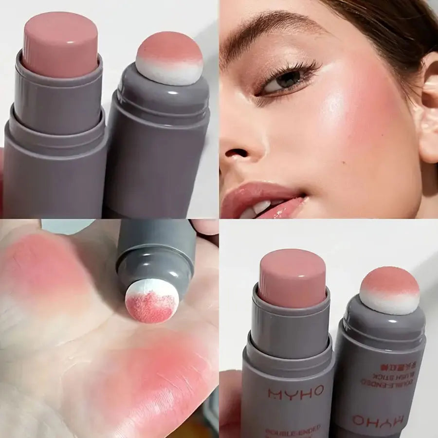 Double-Ended Creamy Blush Stick — Matte Long-Lasting Rouge