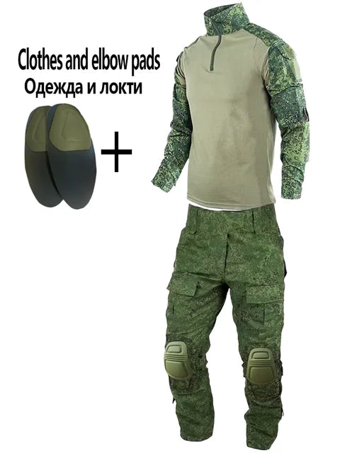 Men's Multicam Tactical Uniform Set – Combat Shirt & Cargo Pants for Airsoft & Hunting