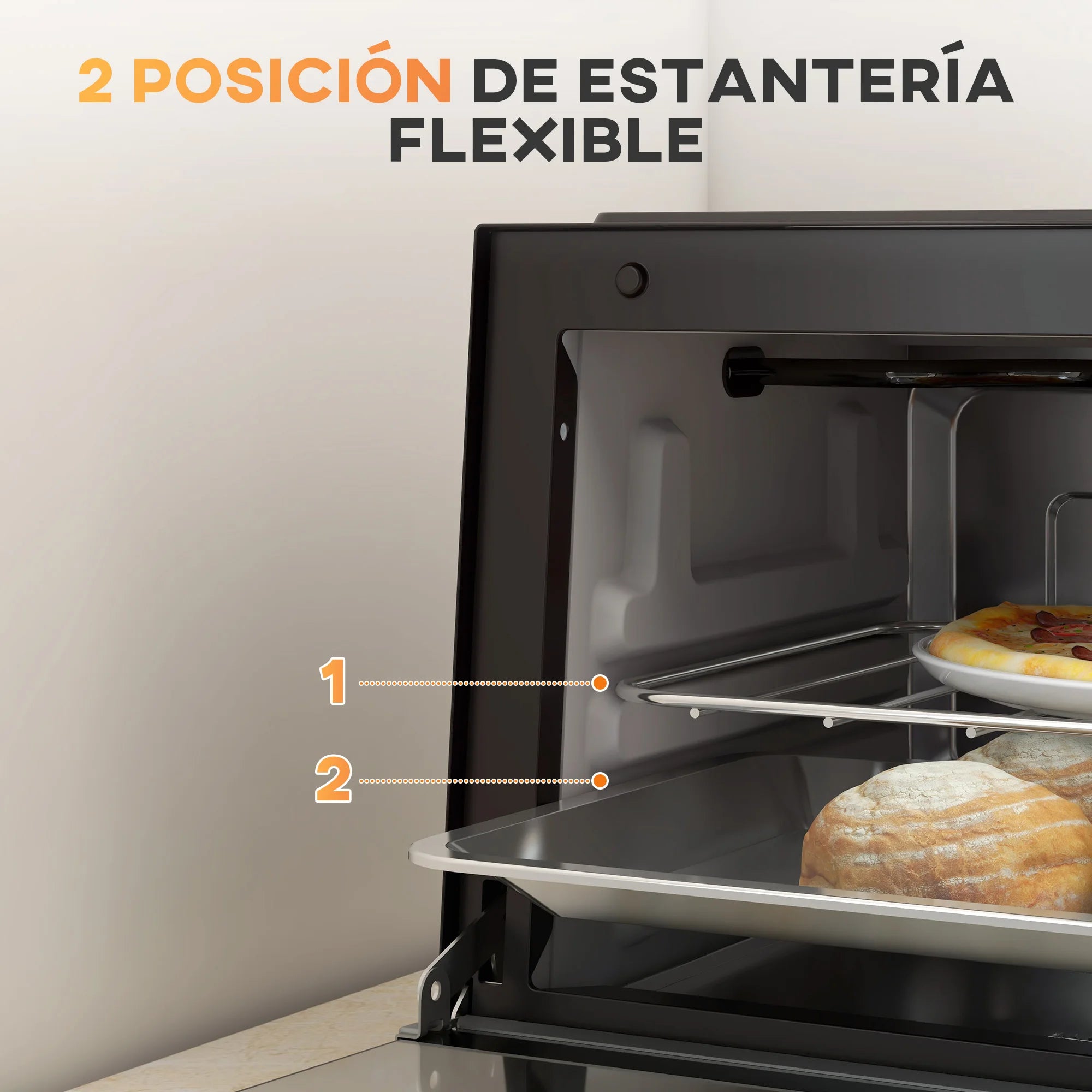HOMCOM 9L Mini Electric Oven – 50W, Adjustable Temperature & Timer, Black