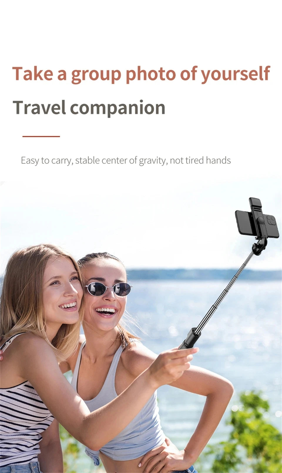 Smartphone Tripod Selfie Stick with Bluetooth Remote