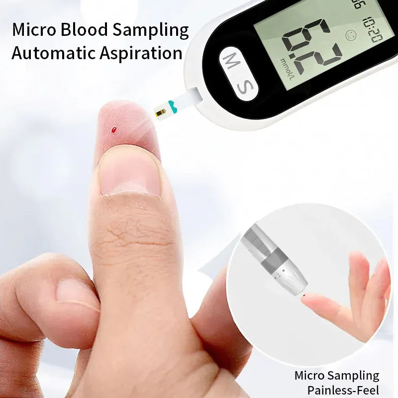 VivaChek Blood Glucose Meter Kit – Code-Free Fast Home Diabetes Monitor with 50 Test Strips & Lancets