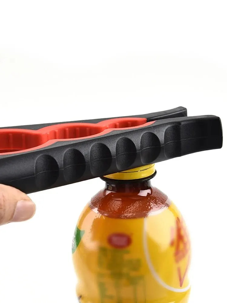 4-in-1 Multifunctional Can & Bottle Opener – Anti-Slip Ergonomic Cap Twister, PP+TPR, Black & Green