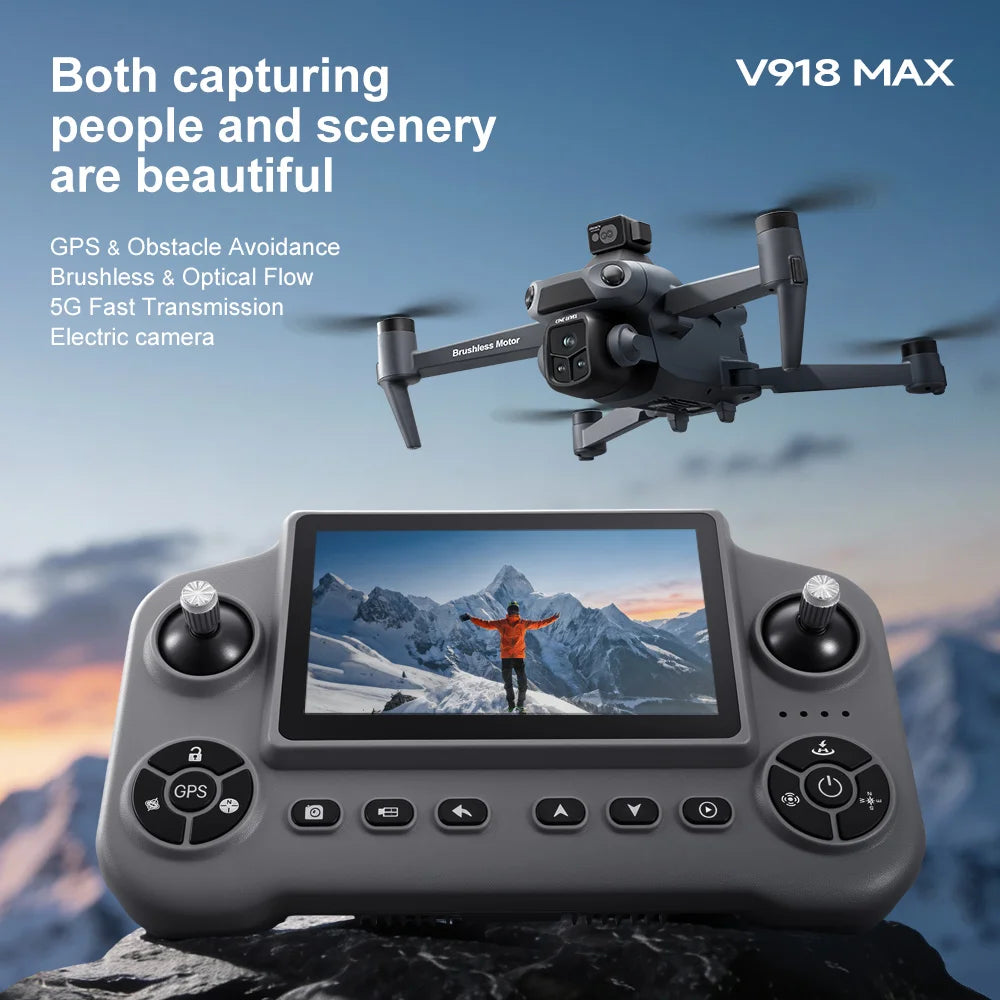Original GPS Drone V918 Max 4K Professional HD Camera Photography Brushless Foldable Quadcopter Laser Obstacle Avoidance Dron