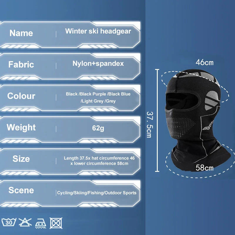 Thermal Ski Balaclava Full Face Mask — Windproof Neck Cover for Winter Sports