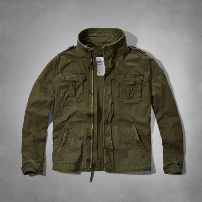 Men's Camouflage Cotton Cargo Jacket – Zip Front