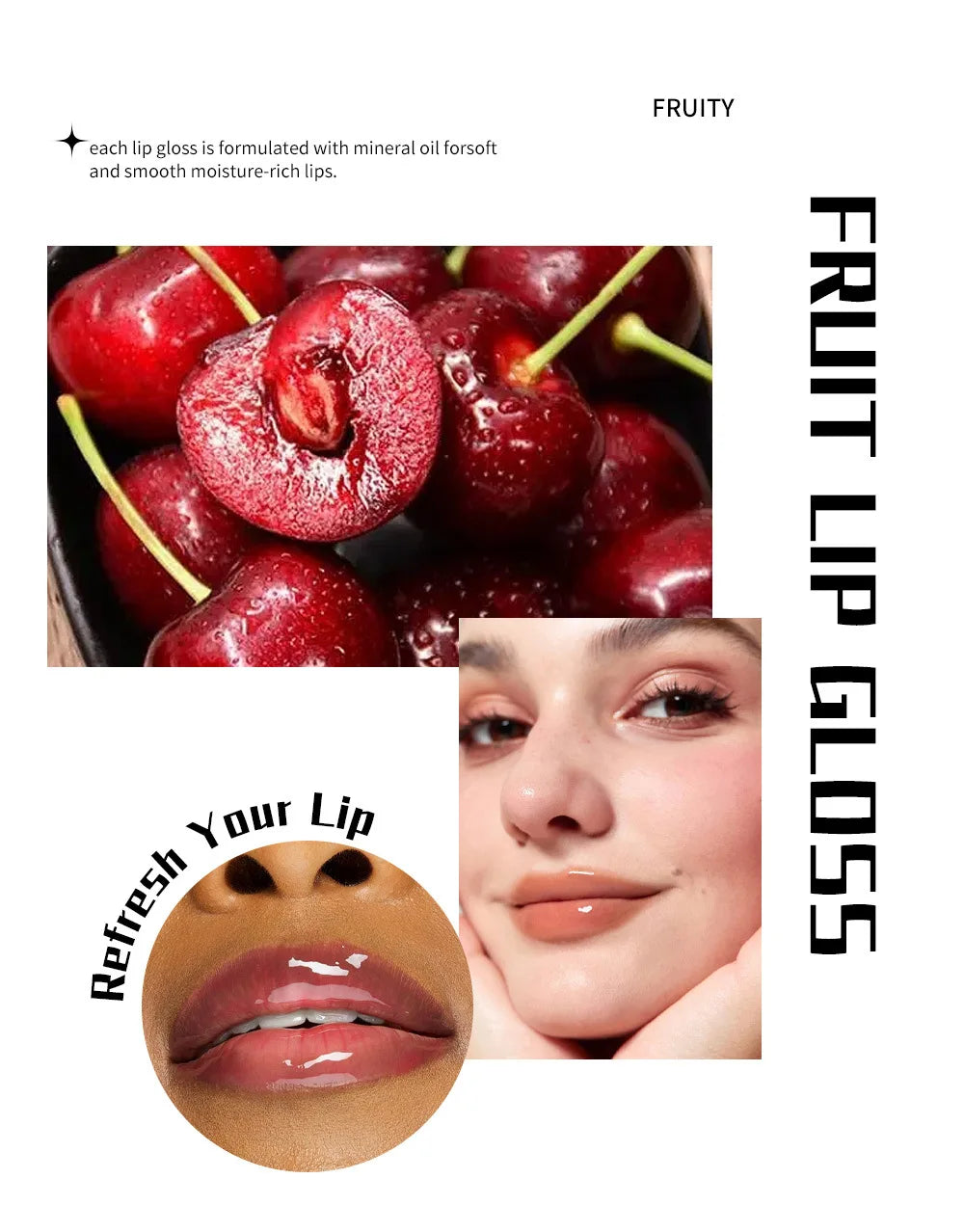 6 colors Lip Gloss Long lasting Moisturizing Mirror Lip Oil, Fruit Flavor, Pudding Lip Moisturizing, Water Radiant Lip Honey