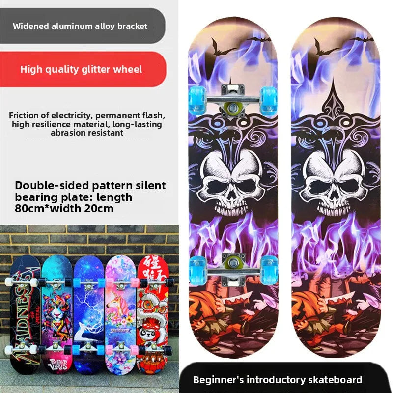 Pro All-Terrain Complete Skateboard – Aluminum Alloy & Carbon Fiber Deck, Beginner Longboard for Kids & Adults