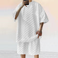 Men's Oversized Chessboard Plaid Shirt & Shorts Set – Loose Summer Leisure 2-Piece