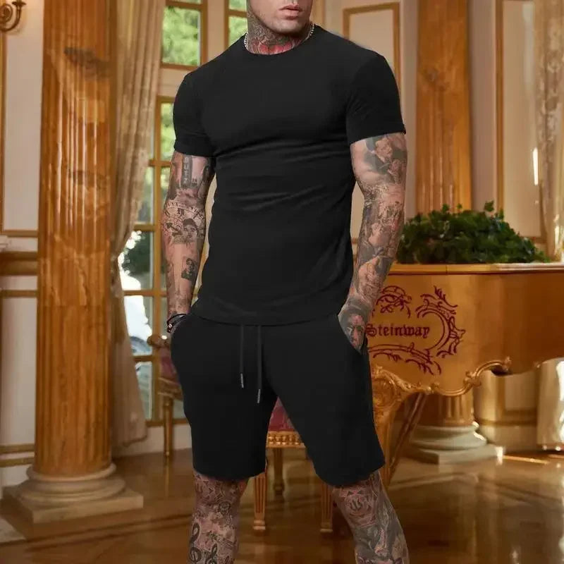 Men's Quick-Dry T-Shirt & Shorts Set – Breathable Summer Sportswear (S–3XL)