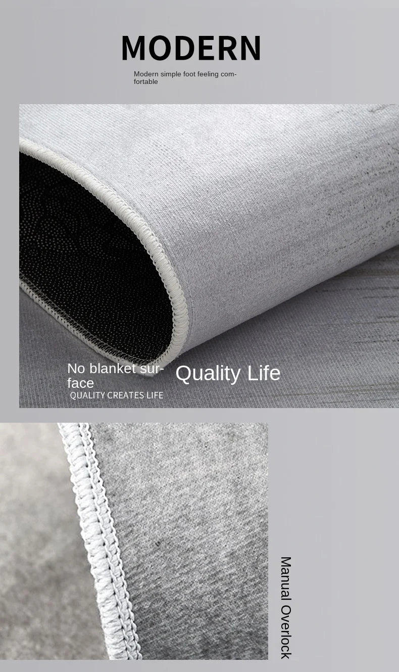 Modern Nordic Soft Lounge Rug – Washable Anti-Slip Large Area Carpet for Living Room & Bedroom, 24 Colors & 10 Sizes
