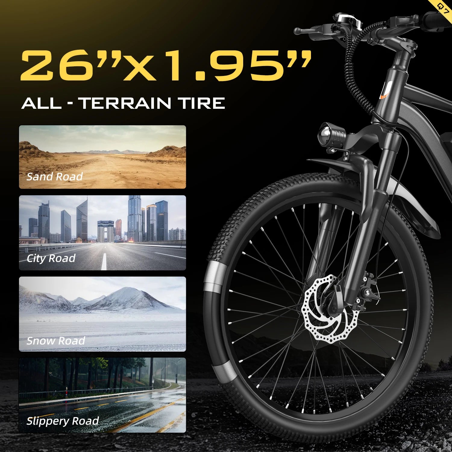 Aairsk 400W Front Suspension Electric City Bike — 36V 10Ah 26" 7-Speed Outdoor Commuter E-Bike (US Stock, Free Shipping)