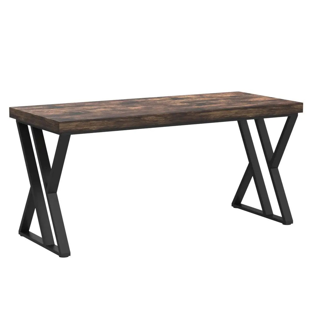 Tribesigns Writing Computer Desk, 55 inch Heavy Duty Study Desk with Z-Shaped Metal Leg, Modern Simple Home Office Computer Desk