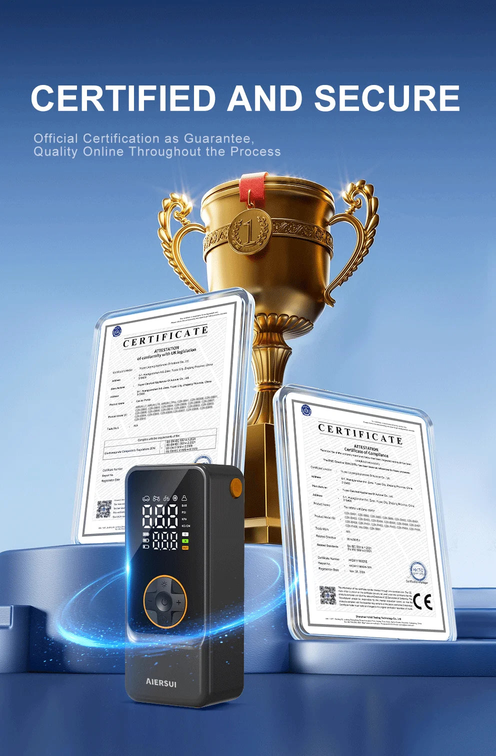 Rechargeable Tire Inflator with Digital Gauge, 150 PSI