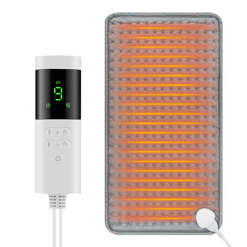 Electric Heating Pad — 9 Levels, 4 Modes, Timer, 30x60cm Washable Heated Blanket for Back, Shoulder & Knee