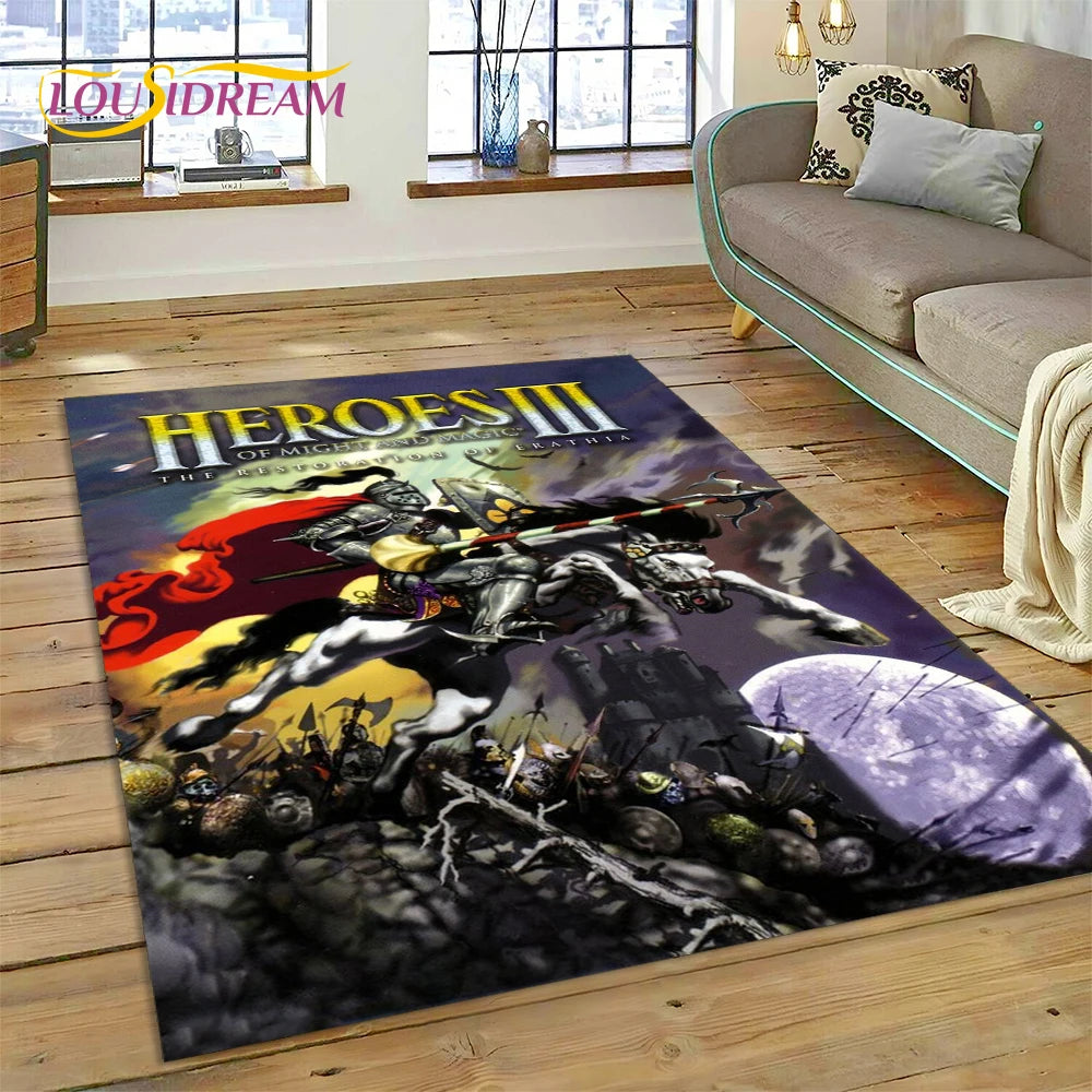 Heroes of Might & Magic Retro Gaming Rug – Non-Slip Floor Mat for Living Room, Bedroom & Sofa, 27 Designs & 9 Sizes