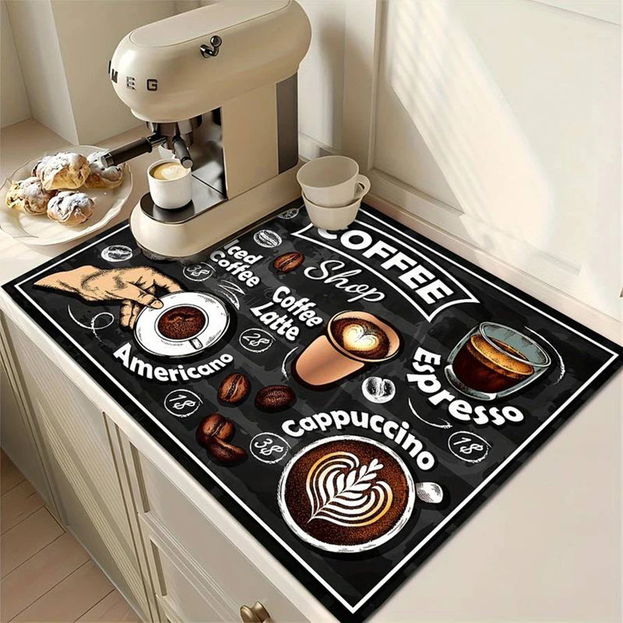 Coffee Machine Mat — Quick-Absorbing Kitchen Counter Drying & Drainage Mat