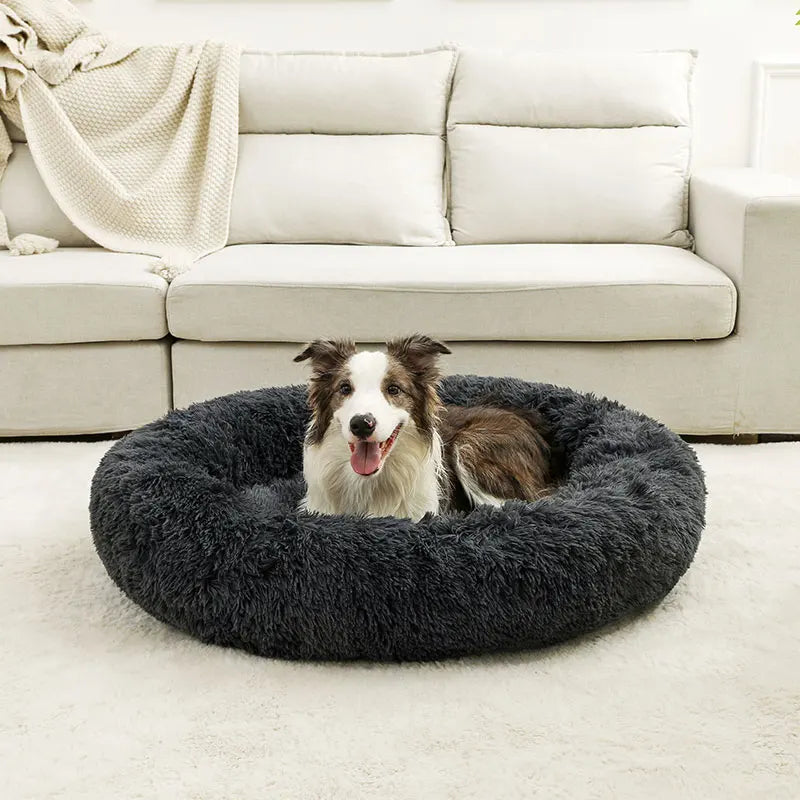 Soft Long Plush Dog Bed – Warm Basket Cushion for Small & Medium Dogs and Cats