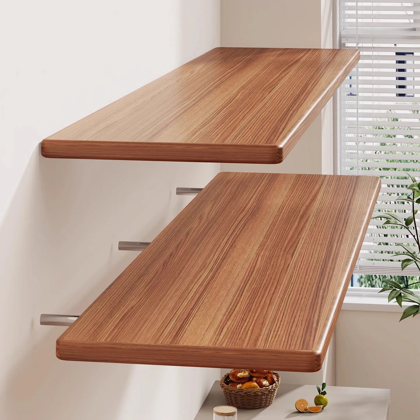 Floating Wall Display Shelf — Wooden Bookshelf, Decorative Laminate & Living Room Wall Rack