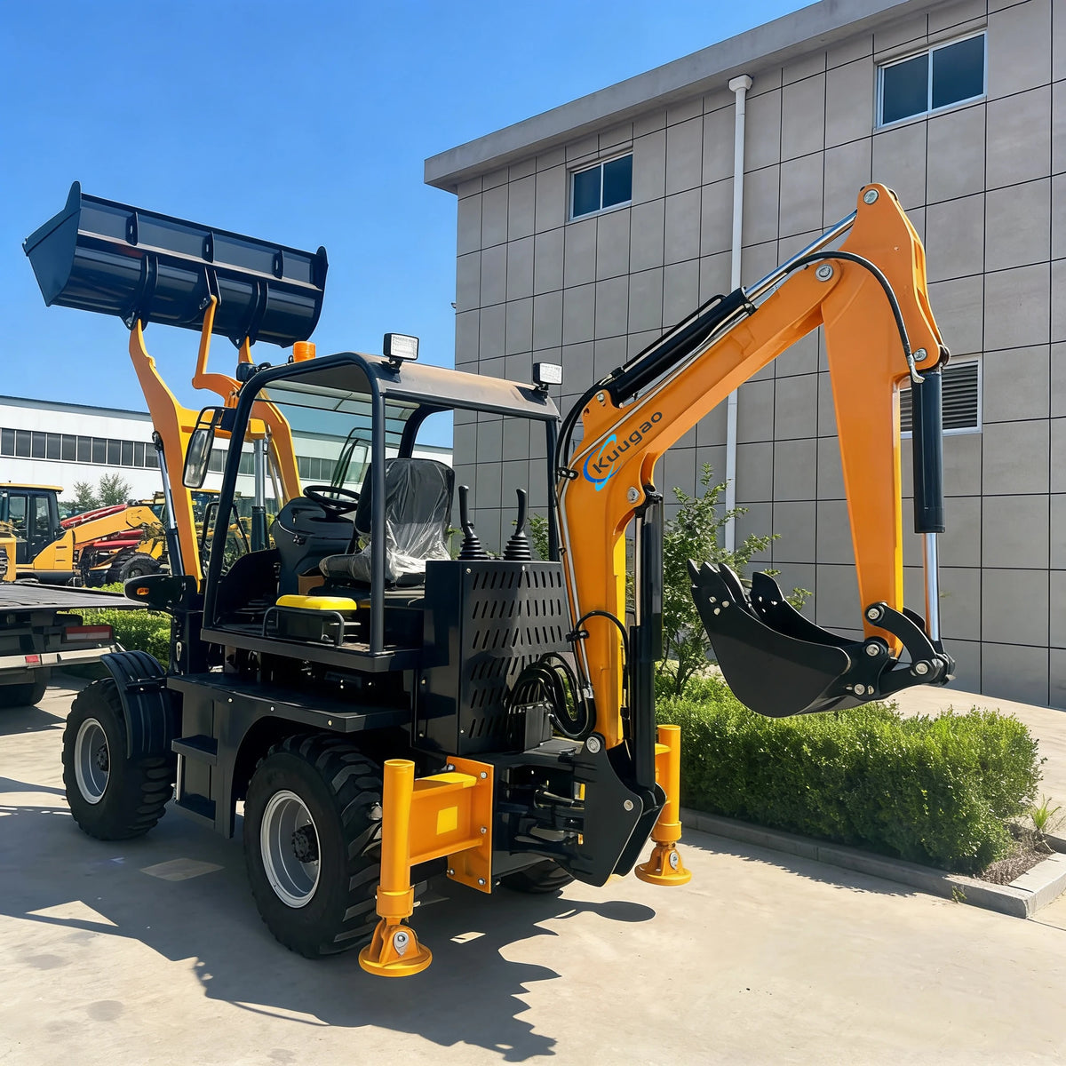 3 Ton Backhoe Loader – CE/EPA/Euro V Certified Front Loader & Digger for Farm & Construction