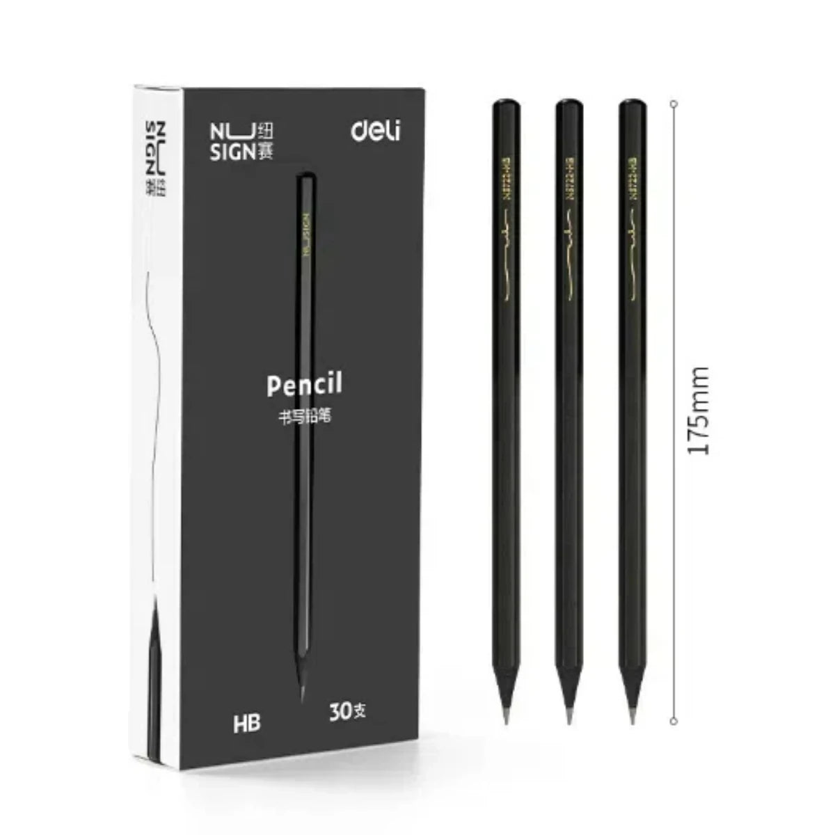 10-Pack Black Wooden Pencils, HB or 2B