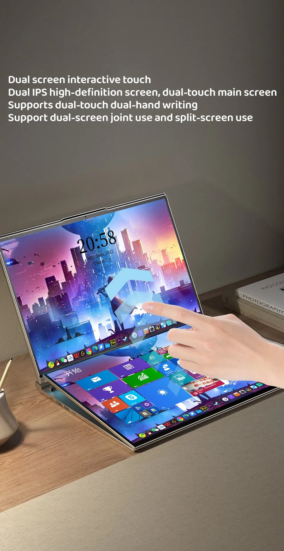 GLF-S1 16"+16" Dual-Screen Laptop – Intel 12th Gen, Up to 32GB DDR4, 2TB SSD, Dual Touch, Windows 11