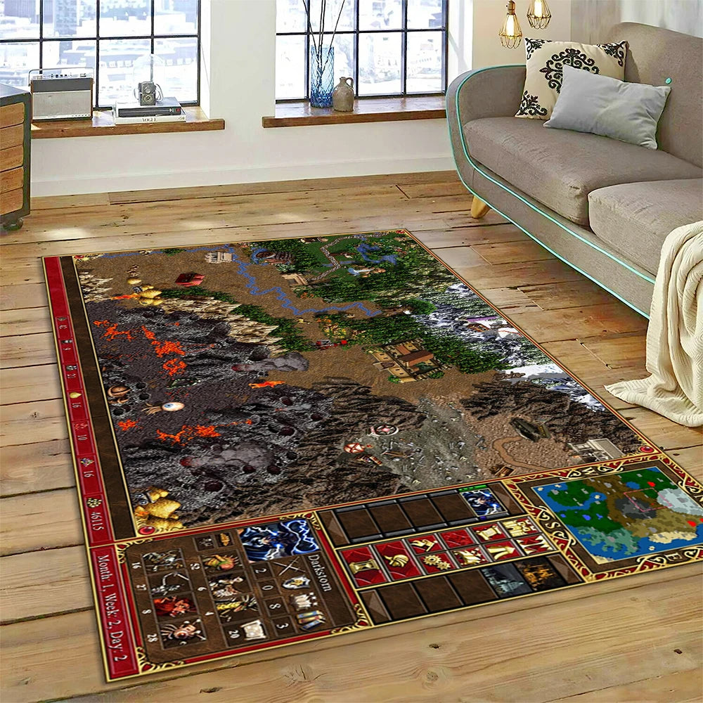 Heroes of Might & Magic Retro Gaming Rug – Non-Slip Floor Mat for Living Room, Bedroom & Sofa, 27 Designs & 9 Sizes