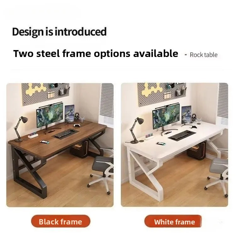 Solid Wood Core Gaming & Home Office Desk — E0 Eco-Friendly, Dual Cable Management, Multiple Sizes & Styles