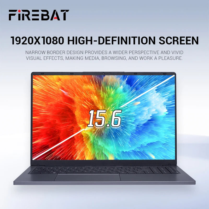 Firebat AT15 15.6" Intel N150 Business Laptop – 16GB DDR4, 1TB SSD, Backlit, Dual Camera, Windows 11 Pro