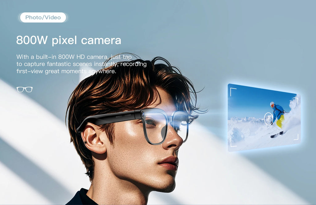 4K 8MP AI Smart Glasses — HD Camera, 150+ Language Translation, ChatGPT, WiFi & Bluetooth Calling