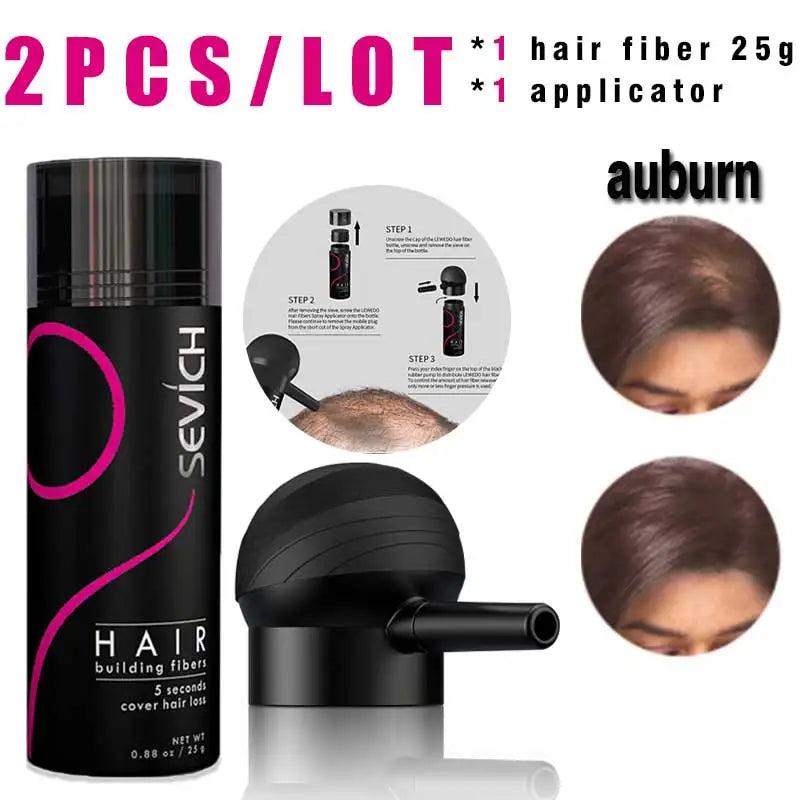 SEVICH Hair Building Fiber Set — Keratin Powder for Bald Spots & Hair Loss