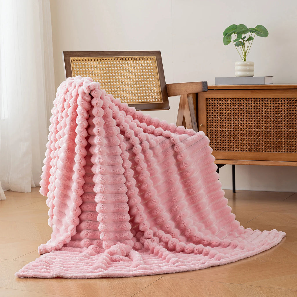 Soft Flannel Blanket – Warm Nap Throw in Multiple Colors, Christmas Gift Blanket