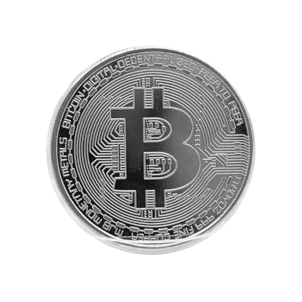 Gold Plated Bitcoin Commemorative Coin – Collectible Crypto Art Gift Physical Casascius Antique