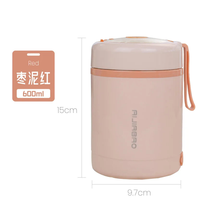 600ml USB Electric Heated Lunch Box – Stainless Steel Food Warmer with Constant Temperature Insulation, 5V/12V/24V