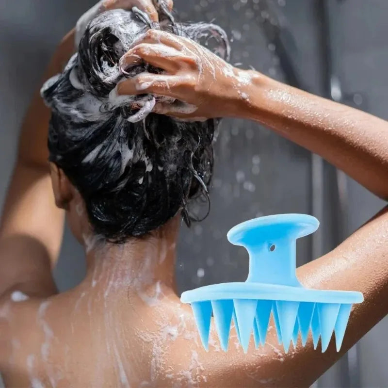 Silicone Scalp Massager Shampoo Brush — Deep Cleansing Hair Growth Tool