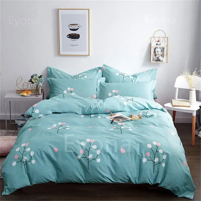 Plaid Print Duvet Cover – Lightweight Polyester-Cotton Bedding Bag, 24 Colors & 3 Sizes