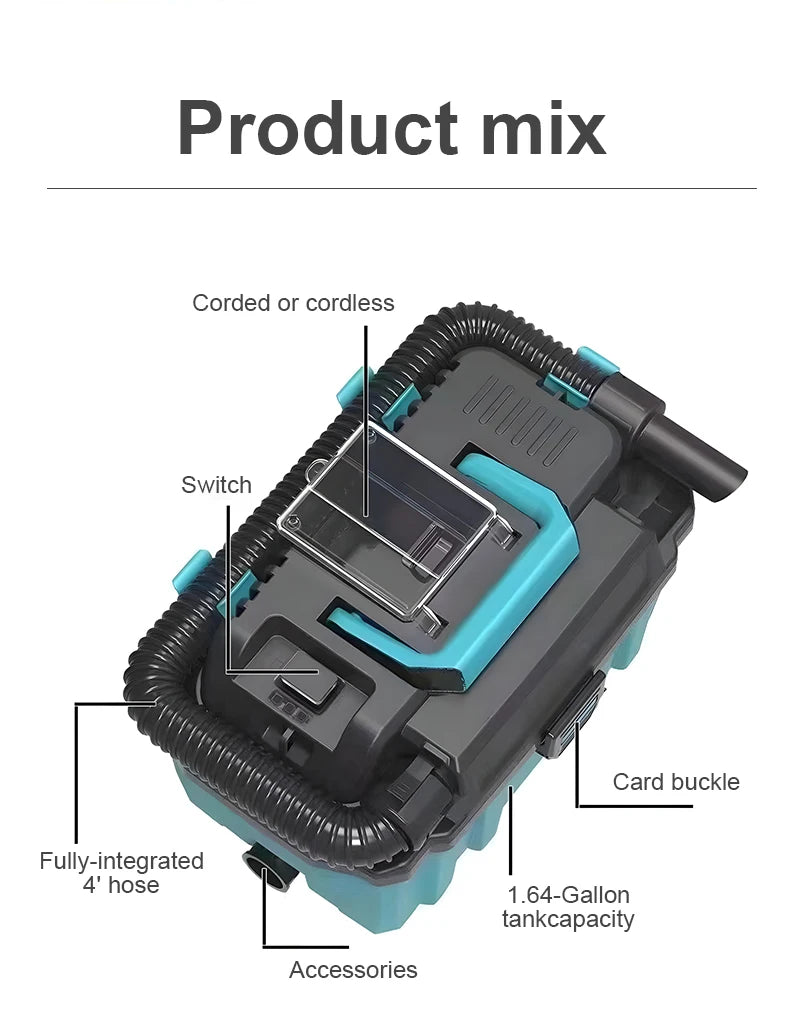Industrial Drum Vacuum Cleaner – Brushless Dust Collector for Makita (No Battery)